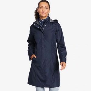Eddie Bauer Women’s Girl on the Go Waterproof Trench Coat Sz Large Petite
